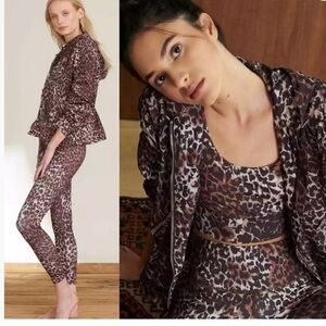 Veronica Beard Brown and Black Leopard Print Bomber Jacket
